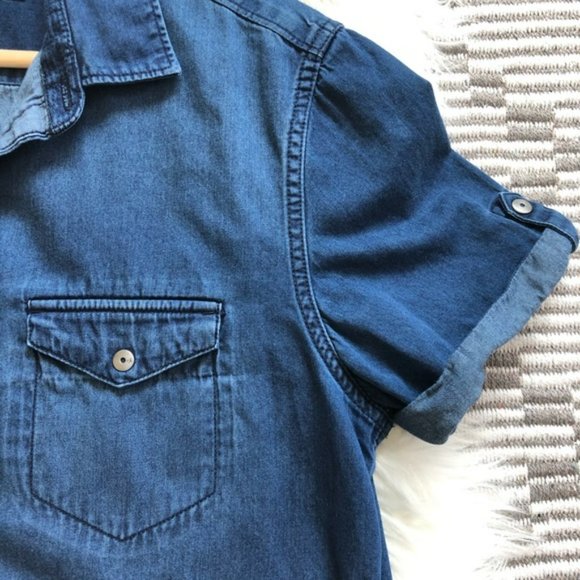 Calvin Klein Jeans Denim Button Up Shirt Blue US L - Picture 3 of 11